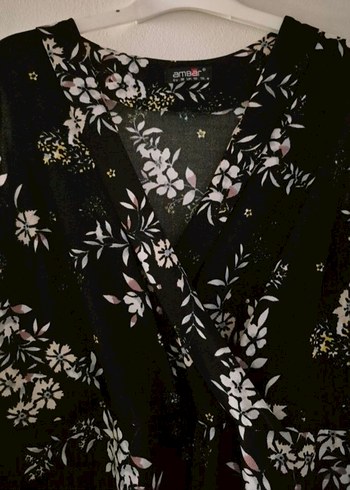 Kadın Siyah Desenli Uzun Tulum - Görsel 4