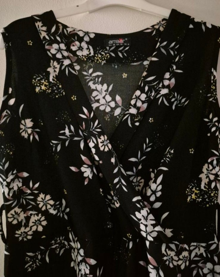 Kadın Siyah Desenli Uzun Tulum - Görsel 4