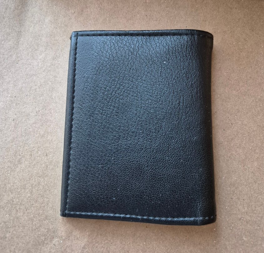 Siyah Erkek Deri Cüzdan KNYL Baskılı - Görsel 2