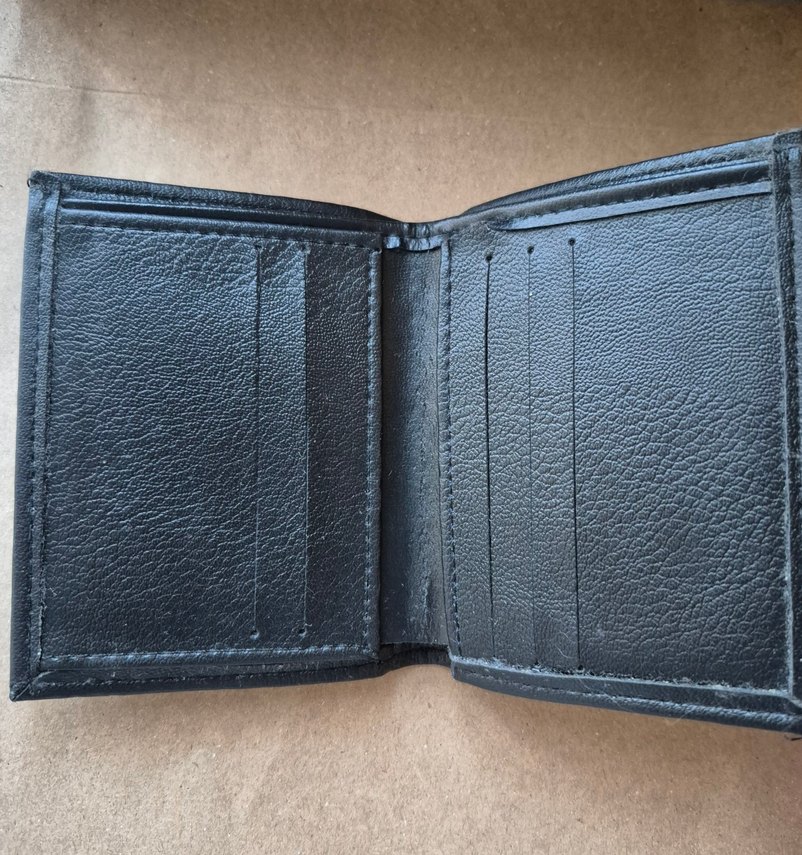 Siyah Erkek Deri Cüzdan KNYL Baskılı - Görsel 4