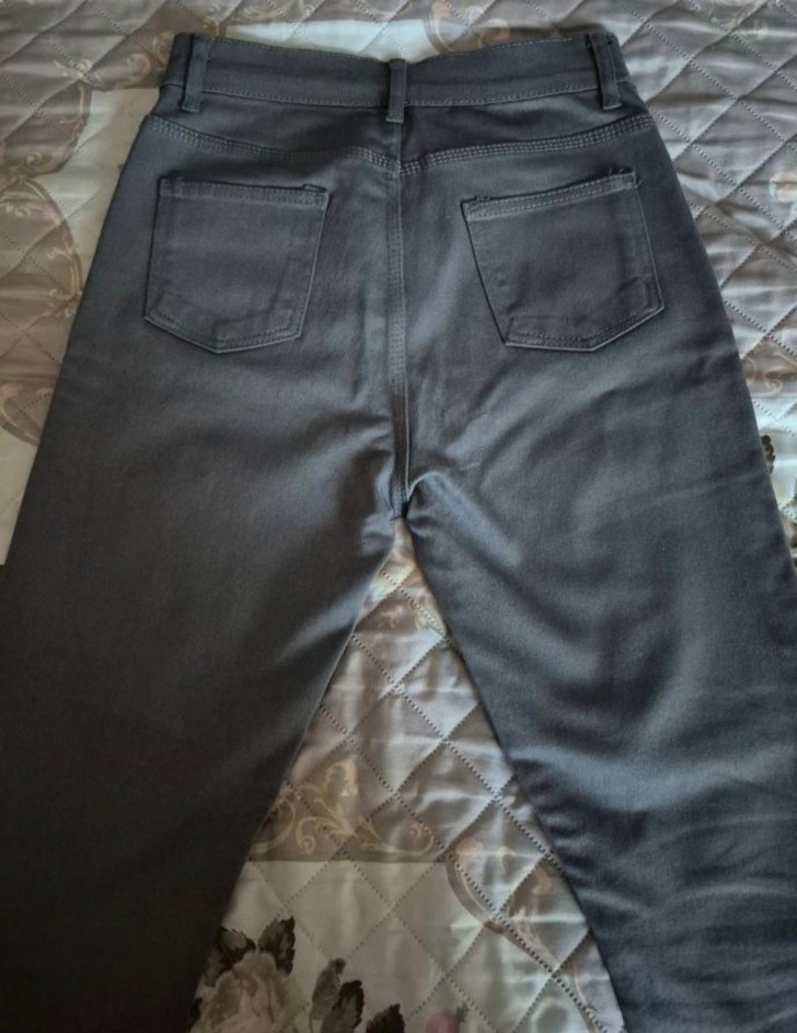 Gri Kadın Denim Jean, Normal Boy, Regular Fit - Görsel 3