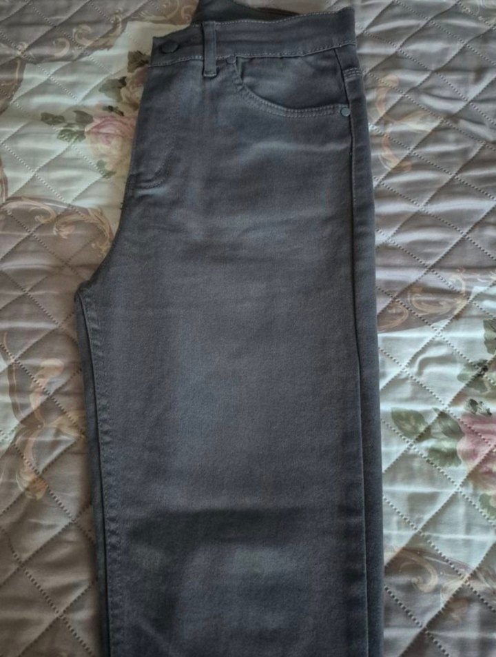 Gri Kadın Denim Jean, Normal Boy, Regular Fit - Görsel 4