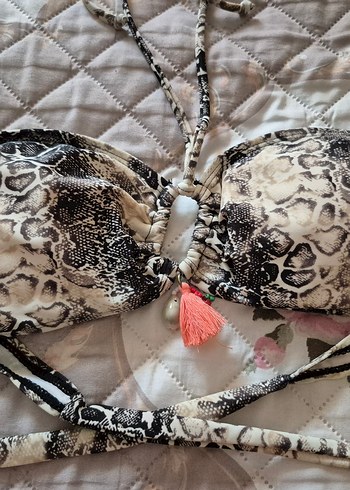 Yılan Desenli Zincir Detaylı Bohem Bikini - Görsel 4