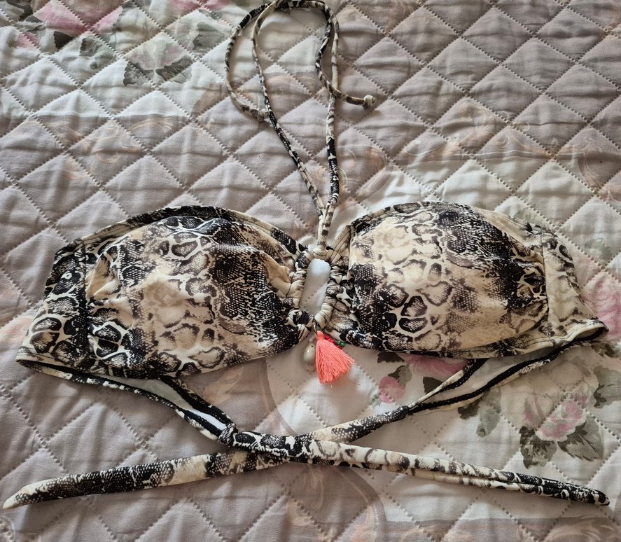 Yılan Desenli Zincir Detaylı Bohem Bikini - Görsel 3