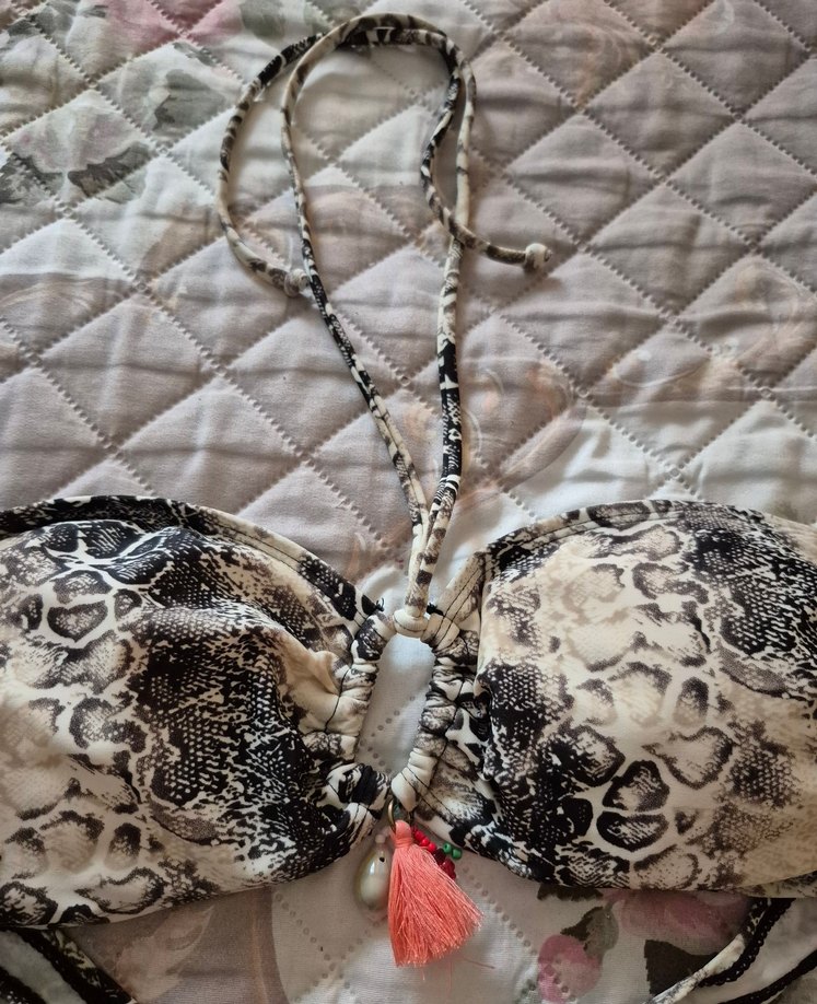 Yılan Desenli Zincir Detaylı Bohem Bikini - Görsel 2