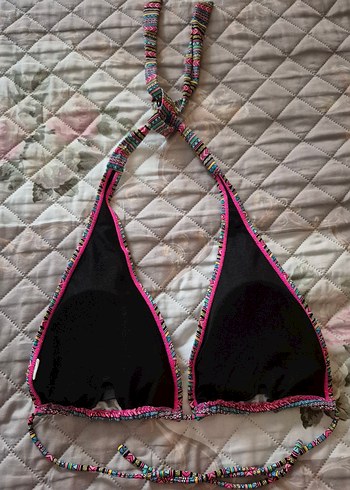 Boncuk Detaylı Çok Renkli Bohem Bikini Üstü - Görsel 5