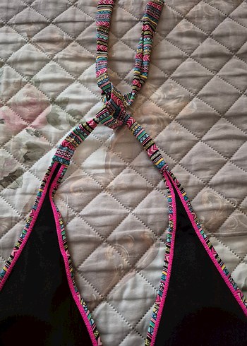 Boncuk Detaylı Çok Renkli Bohem Bikini Üstü - Görsel 6