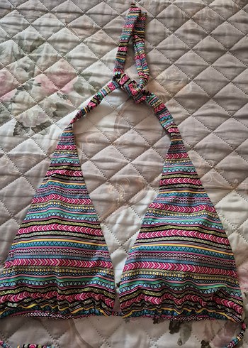 Boncuk Detaylı Çok Renkli Bohem Bikini Üstü - Görsel 2