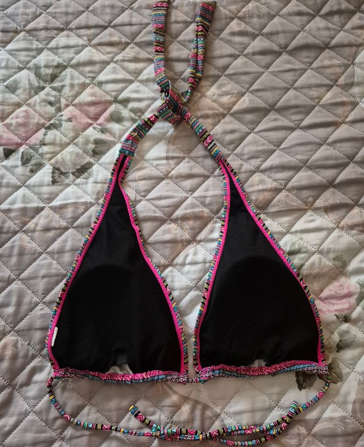 Boncuk Detaylı Çok Renkli Bohem Bikini Üstü - Görsel 5