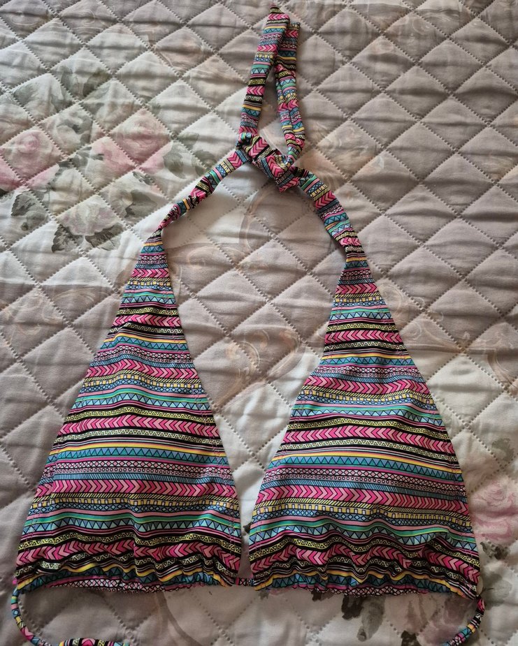 Boncuk Detaylı Çok Renkli Bohem Bikini Üstü - Görsel 2