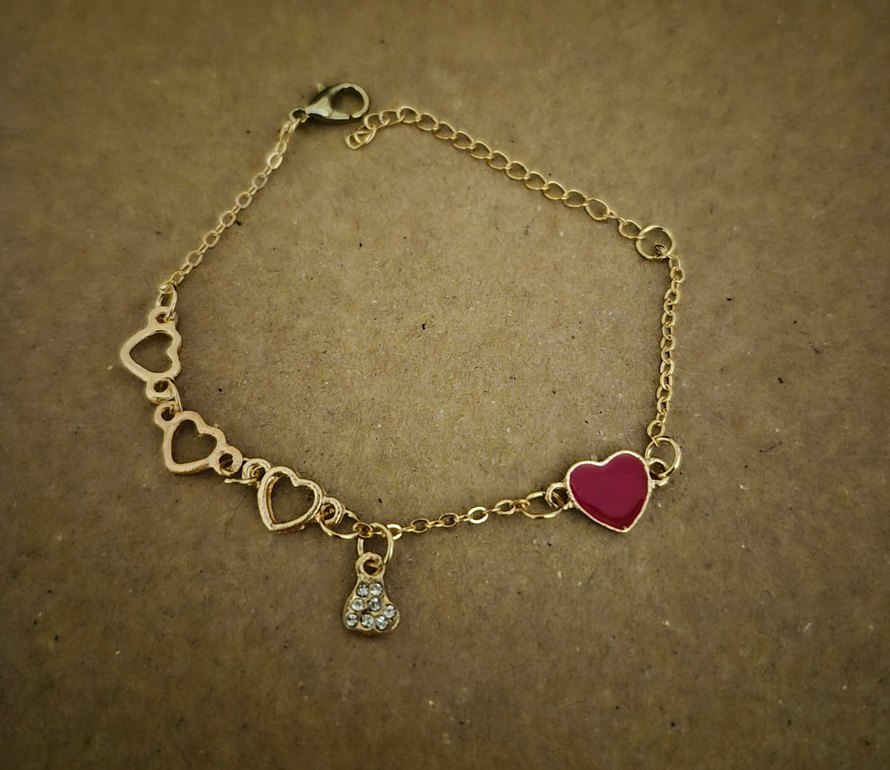 Altın Renkli Zincirli Kadın Bileklik - Görsel 3