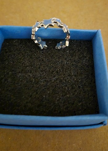 Mavi Zincir Detaylı Yıldız Desenli Kadın Yüzük - Görsel 2