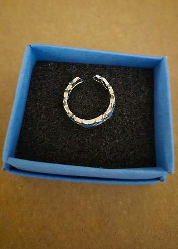 Mavi Zincir Detaylı Yıldız Desenli Kadın Yüzük - Görsel 3