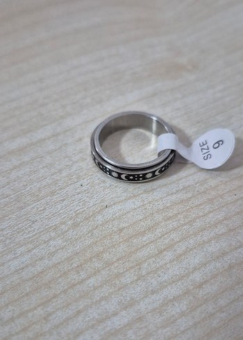 Bohem Siyah Baskılı Kadın Yüzük - Görsel 5