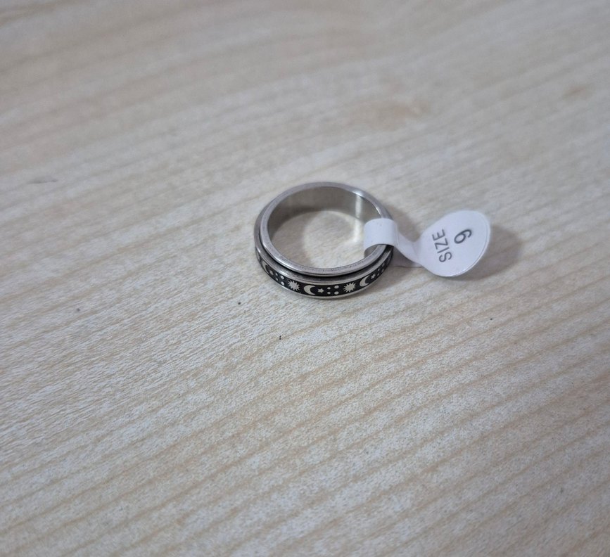 Bohem Siyah Baskılı Kadın Yüzük - Görsel 5