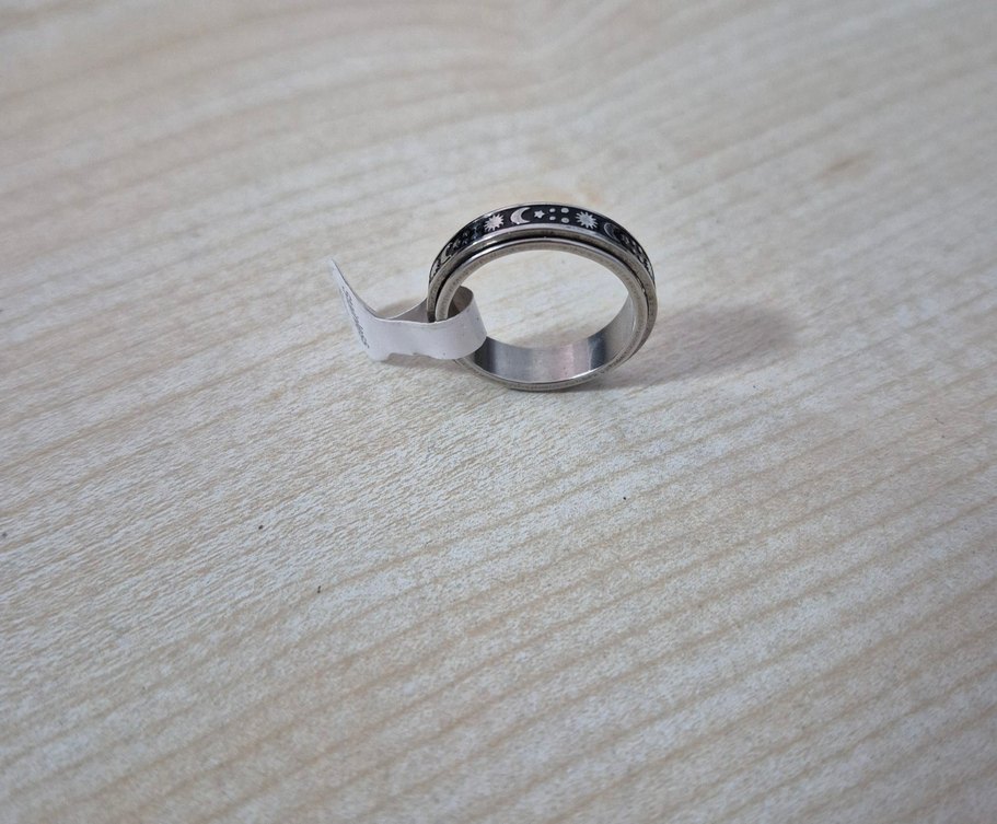 Bohem Siyah Baskılı Kadın Yüzük - Görsel 2