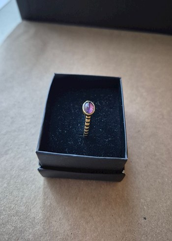 Doğaltaş Ametist Taşı Mor Gotik Kadın Yüzük - Görsel 2