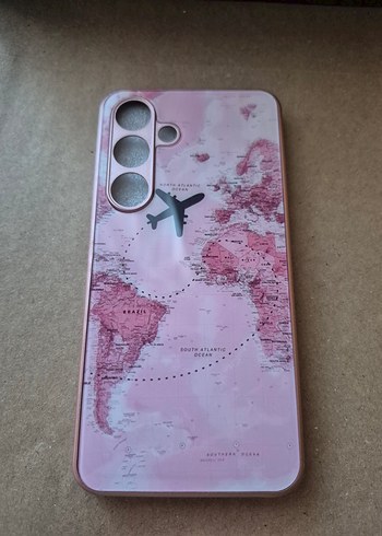 Pembe Dünya Haritası Desenli Telefon Kılıfı - Görsel 2