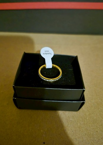 2'li Altın ve Gümüş Renkli Taşlı Kadın Yüzükleri 17 Sıze - Görsel 5