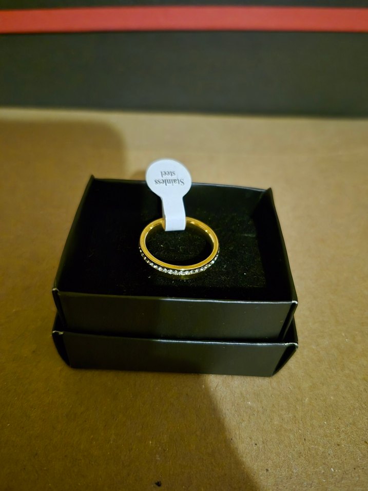 2'li Altın ve Gümüş Renkli Taşlı Kadın Yüzükleri 17 Sıze - Görsel 5