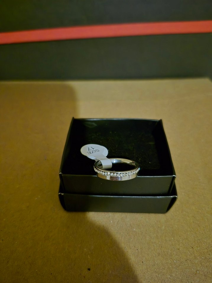 2'li Altın ve Gümüş Renkli Taşlı Kadın Yüzükleri 17 Sıze - Görsel 2