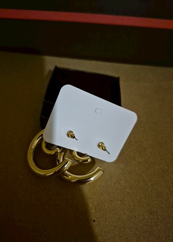 Mini Altın Tokalı Kadın Küpeler - Görsel 2