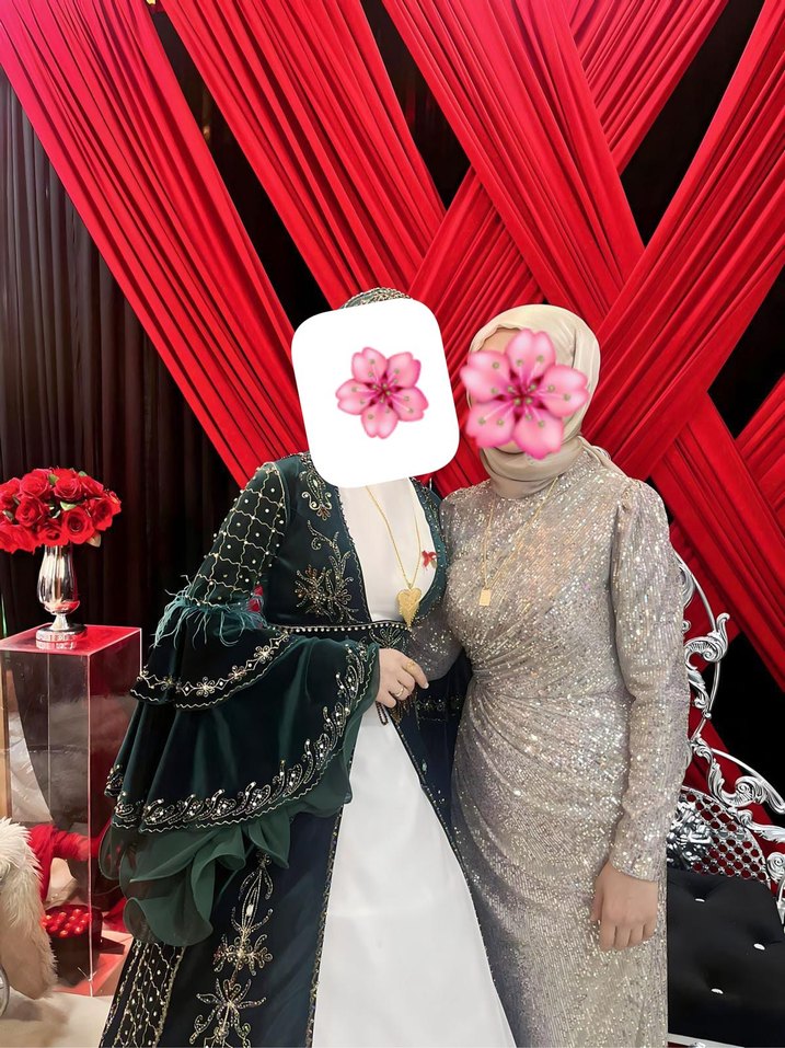 Altın Renkli Uzun Kollu Henna Elbise - Görsel 2