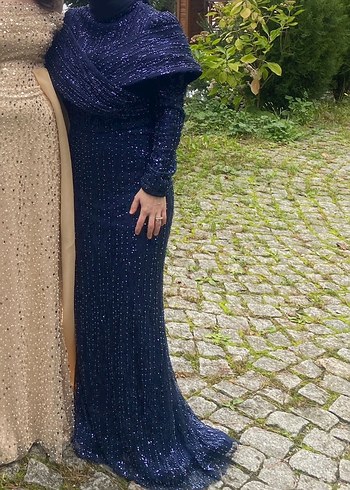 Hennin lacivert abiye - Görsel 2