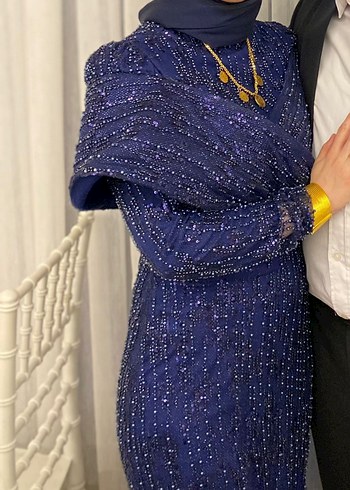 Hennin lacivert abiye - Görsel 4