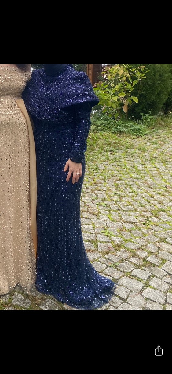 Hennin lacivert abiye - Görsel 2