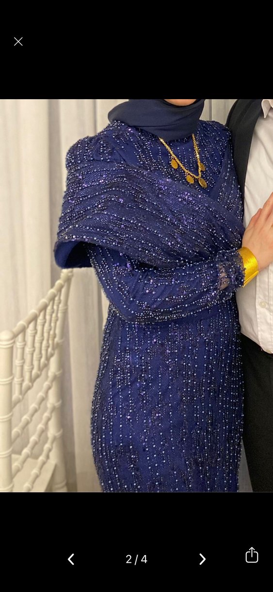 Hennin lacivert abiye - Görsel 4