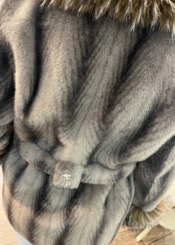 Kahverengi Kürklü Uzun Kadın Kaban - Görsel 2