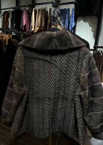 Lasorel Şal Yaka Kürk Vizon ve Acı kahve - Görsel 5