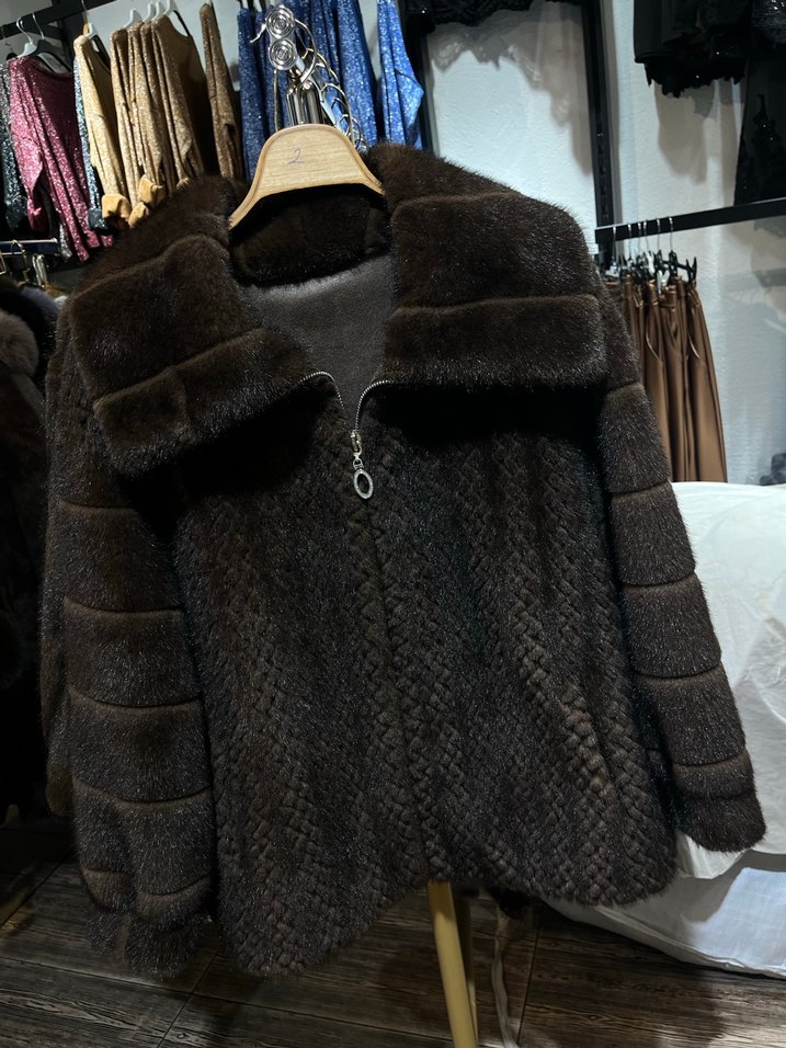 Lasorel Şal Yaka Kürk Vizon ve Acı kahve - Görsel 2