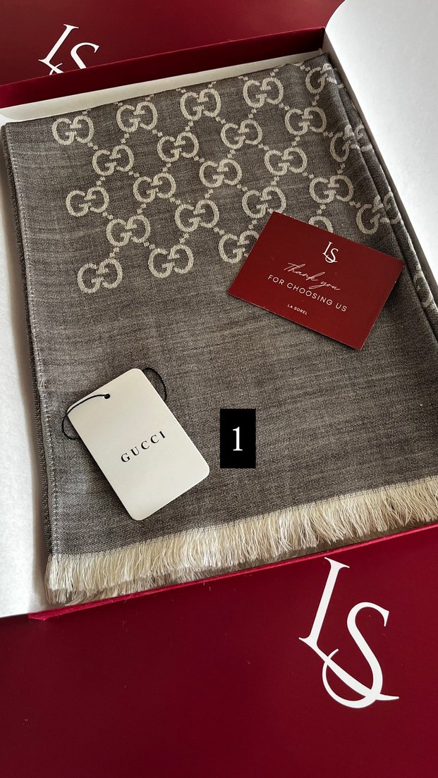 A kalite Gucci G Desenli kadın şal - Görsel 2