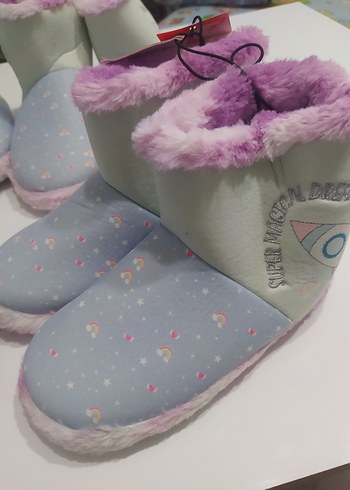 Polaris Kız Çocuk Mor Peluş Detaylı Sıcak Terlik 29 ve 31 mevcut - Görsel 4