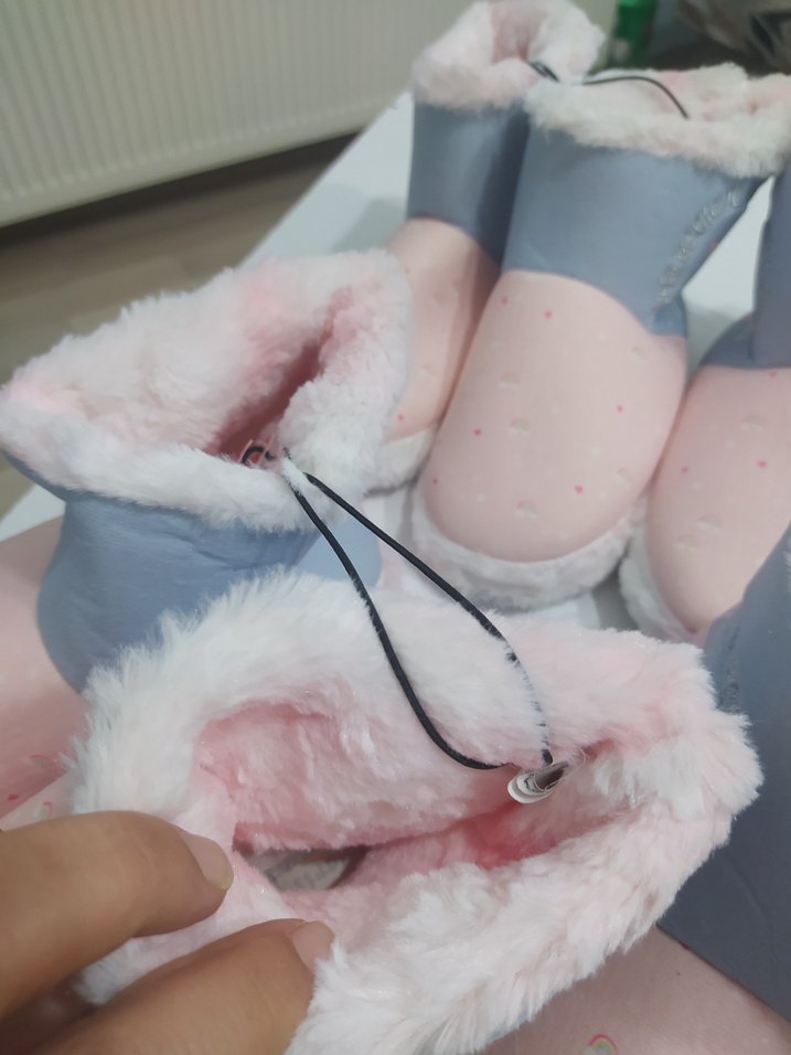 Polaris Kız Çocuk Pembe Peluş Ev panduf 29 31 mevcut - Görsel 3