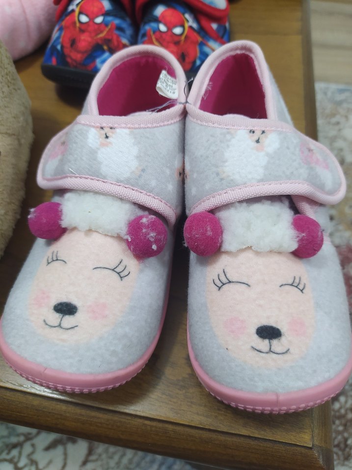 Kız Çocuk Pembe Kürklü Sıcak Ev Terliği 28 no - Görsel 2