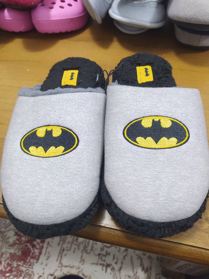 Gri Batman Desenli Erkek  Ev Terliği - Görsel 2