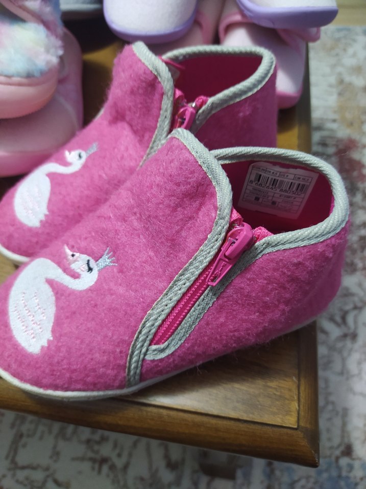 Pembe Fermuarlı Kız Çocuk Ev Terliği - Görsel 2