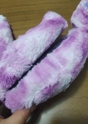 Kız Çocuk Mor Peluş Ev Terliği 29 30 uyumlu - Görsel 4