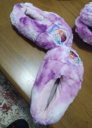 Kız Çocuk Mor Peluş Ev Terliği 29 30 uyumlu - Görsel 2