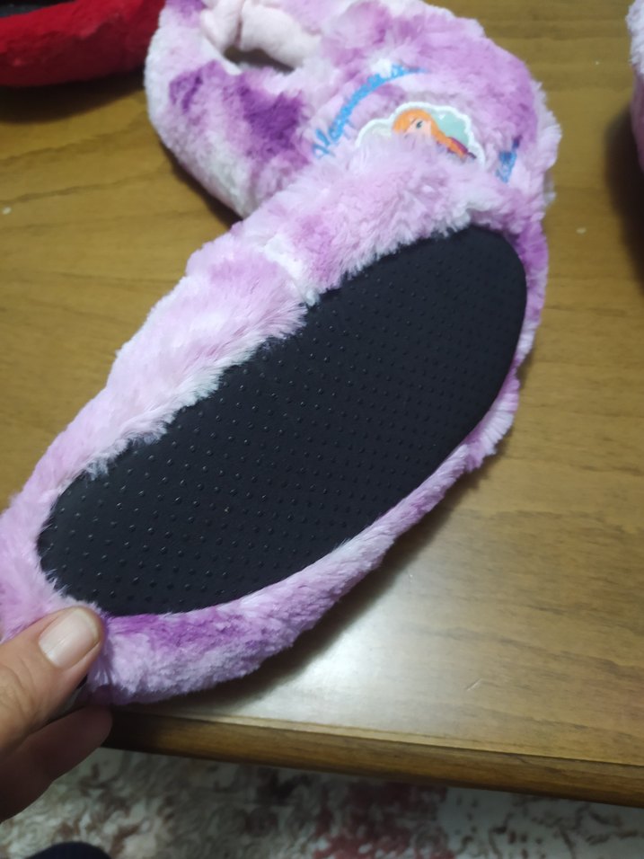 Kız Çocuk Mor Peluş Ev Terliği 29 30 uyumlu - Görsel 3