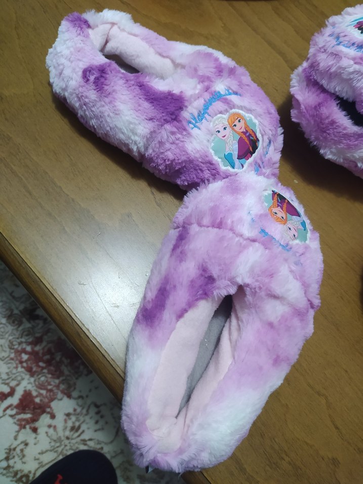 Kız Çocuk Mor Peluş Ev Terliği 29 30 uyumlu - Görsel 2