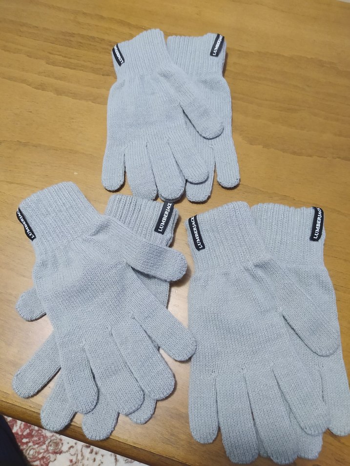 Lumberjack Gri Örgü Kadın Eldiveni. - Görsel 4