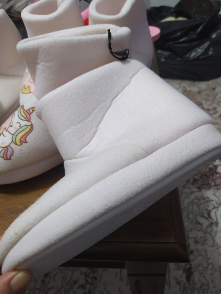 Nakışlı Beyaz Kız Çocuk panduf - Görsel 3