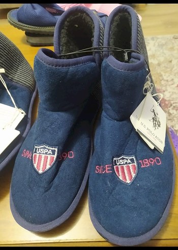U.S Polo Assn. Lacivert Suet Ev Ayakkabisi