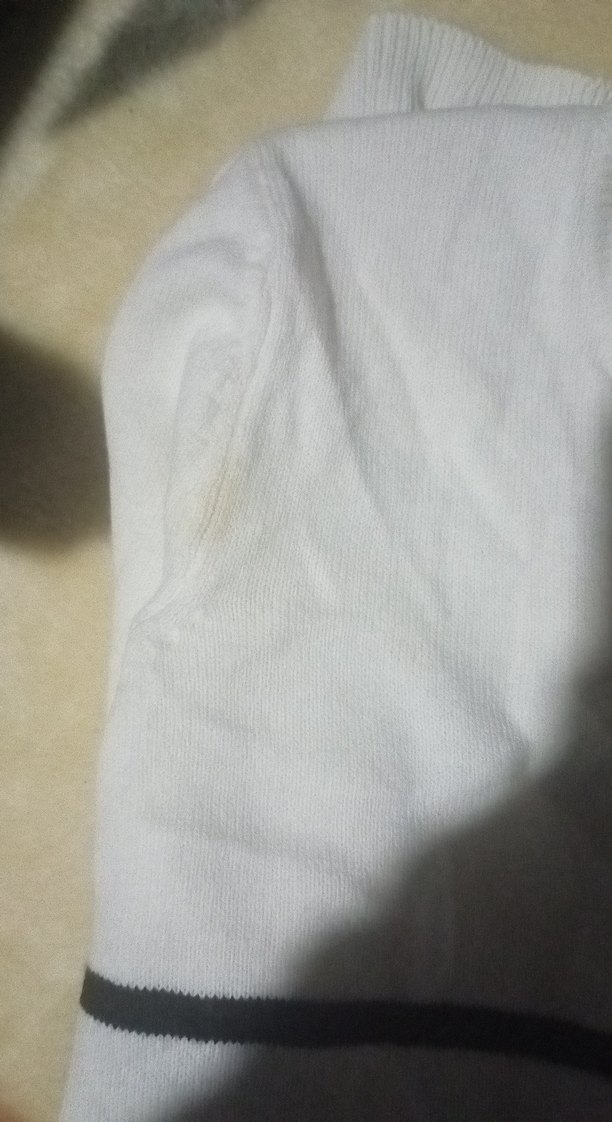 Düğmeli Beyaz Kadın Kısa Kollu Pamuklu Kazak - Görsel 4