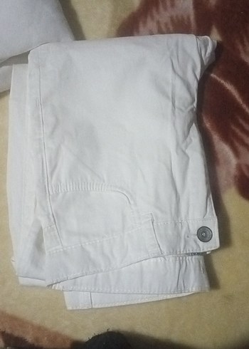 Beyaz Kadın Keten Kumaş Pantolon - Görsel 2