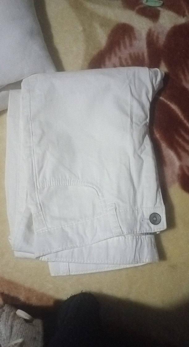 Beyaz Kadın Keten Kumaş Pantolon - Görsel 2